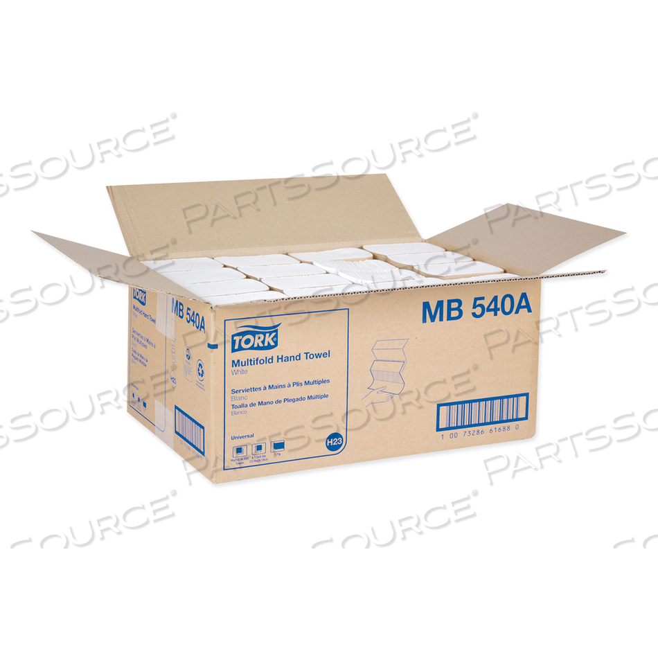 UNIVERSAL MULTIFOLD HAND TOWEL, 9.13 X 9.5, WHITE by Tork