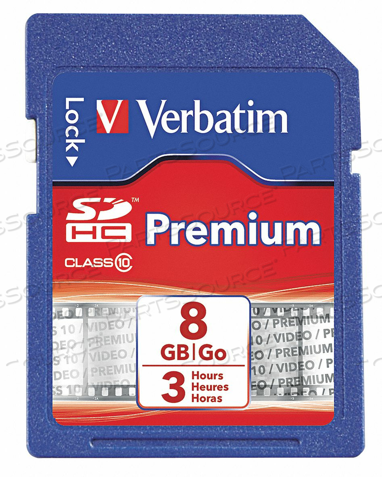 PREMIUM SDHC MEMORY CARD 8 GB by Verbatim