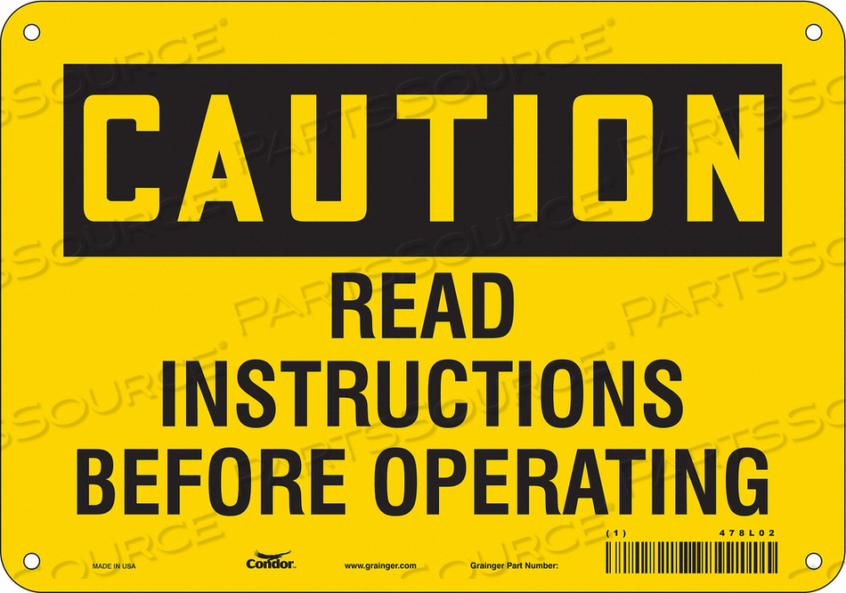 SAFETY SIGN 10 WX7 H 0.055 THICKNESS 