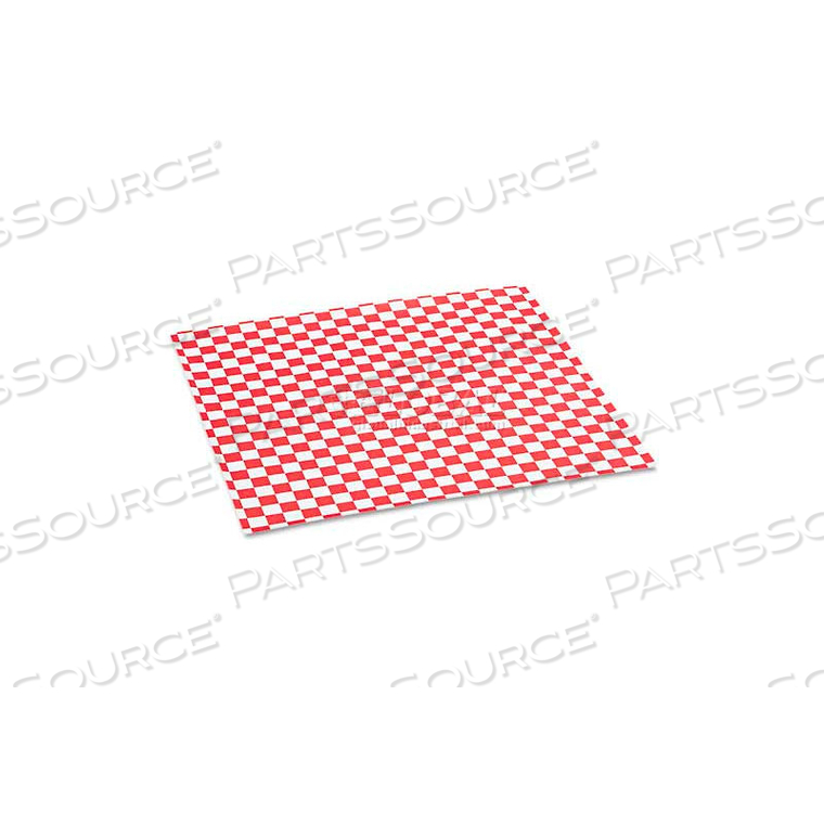 GREASE-RESISTANT PAPER WRAP/LINERS, 12 X 12, RED CHECK by Bagcraft