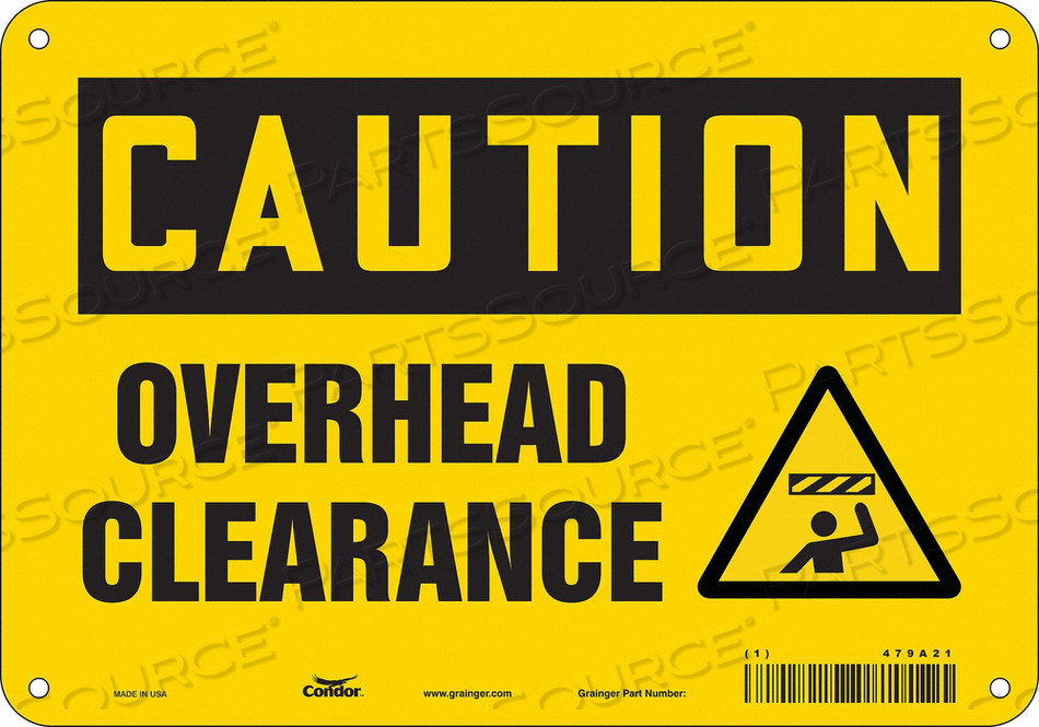 SAFETY SIGN 10 WX7 H 0.055 THICKNESS 