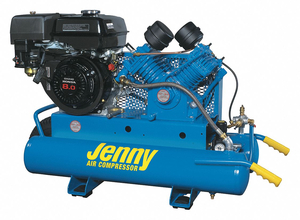 PORTABLE GAS AIR COMPRESSOR 1 STAGE 9 HP by Jenny