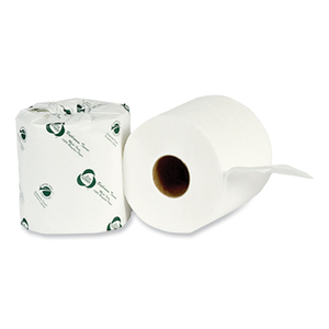 RECYCLED 2-PLY STANDARD TOILET PAPER, SEPTIC SAFE, WHITE, 4" WIDE, 500 SHEETS/ROLL, 80 ROLLS/CARTON by Eco Green