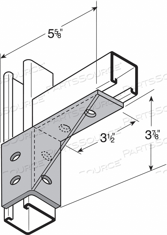 GUSSET CORNER (RH) 6-HOLE by Superstrut