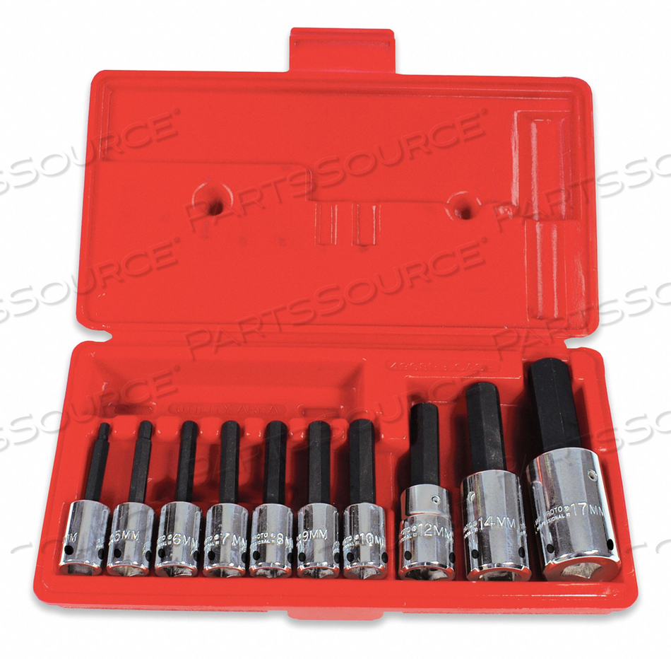 SOCKET SET 3/8 1/2 IN DR 10 PC 