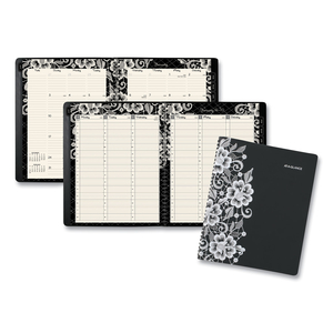 LACEY WEEKLY BLOCK FORMAT PROFESSIONAL APPOINTMENT BOOK, LACEY ARTWORK, 11 X 8.5, BLACK/WHITE, 13-MONTH (JAN-JAN): 2023-2024 by At-A-Glance