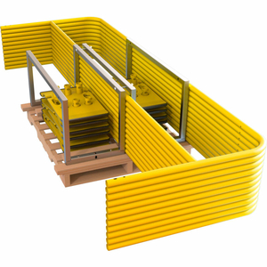 GUARDRAIL SYSTEM, 11 7-1/2'L RAILS, 12 BASES, YELLOW POWDER COAT, STEEL by Tie Down, Inc.