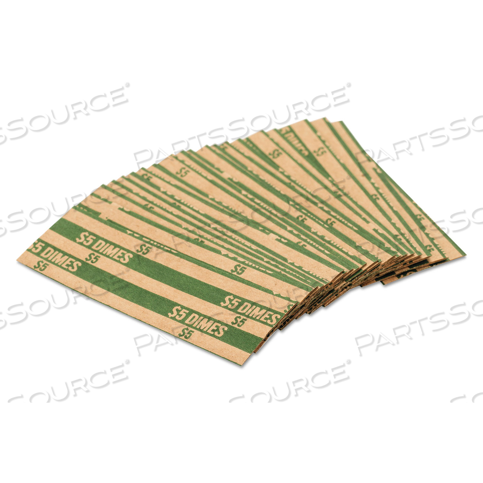 FLAT COIN WRAPPERS, DIMES, $5 by Pap-R Products FLAT COIN WRAPPERS, DIMES, $5 by Pap-R Products