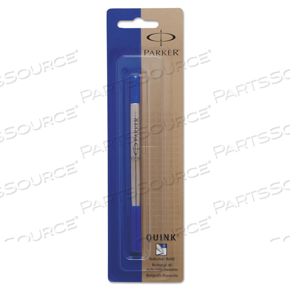 REFILL FOR PARKER ROLLER BALL PENS, FINE CONICAL TIP, BLUE INK 