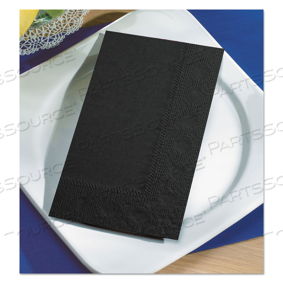 DISPOSABLE DINNER NAPKIN, 2 PLY, 7 1/2 IN X 4 1/4 IN, BLACK, PLAIN by Hoffmaster