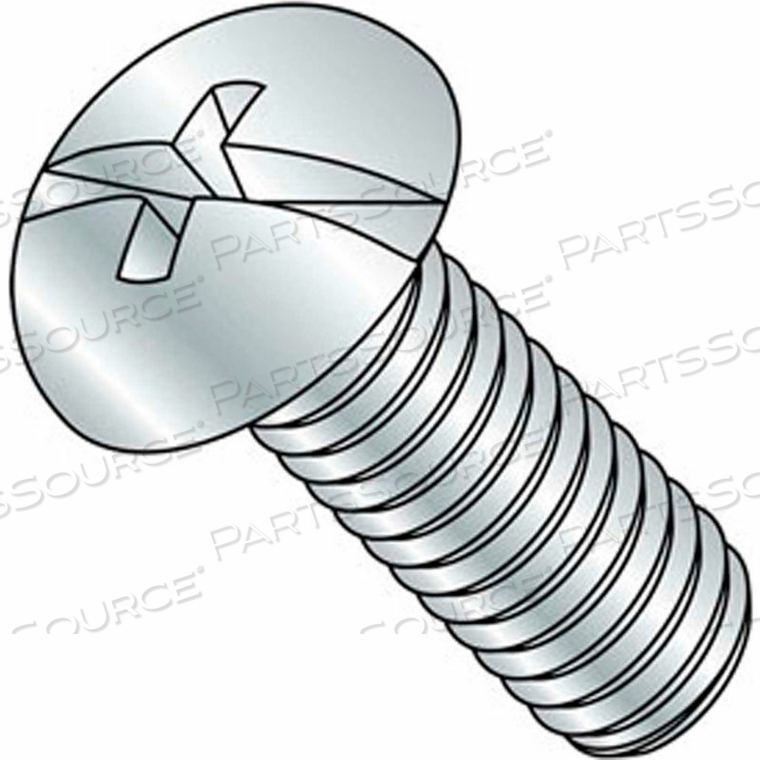 8-32 X 1-1/2" MACHINE SCREW - ROUND HEAD - PHILLIPS/SLOTTED - STEEL - ZINC CR+3 - FT - PKG OF 100 