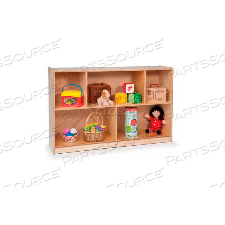 TODDLER BASIC SINGLE CUBBY STORAGE UNIT, NO TRAY, 48"W X 12"D X 30"H, NATURAL 