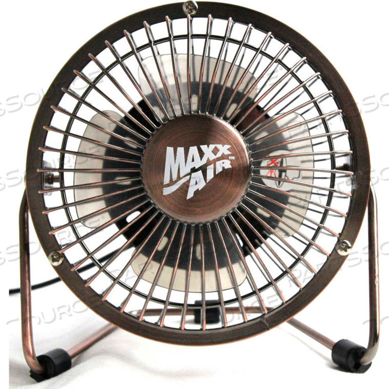 4" HIGH VELOCITY DESK FAN, 1-SPEED, 5V DC, BRONZE 