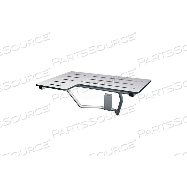 RETRACTABLE WALL MOUNTED SHOWER SEAT - STAINLESS/WHITE by Frost Products Ltd RETRACTABLE WALL MOUNTED SHOWER SEAT - STAINLESS/WHITE by Frost Products Ltd