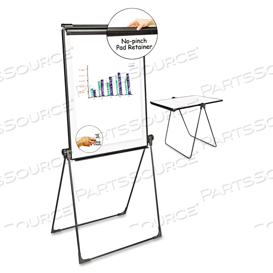 FOLDABLE DOUBLE-SIDED DRY ERASE EASEL, TWO CONFIGURATIONS, WHITE BOARD: 29 X 41 by Universal