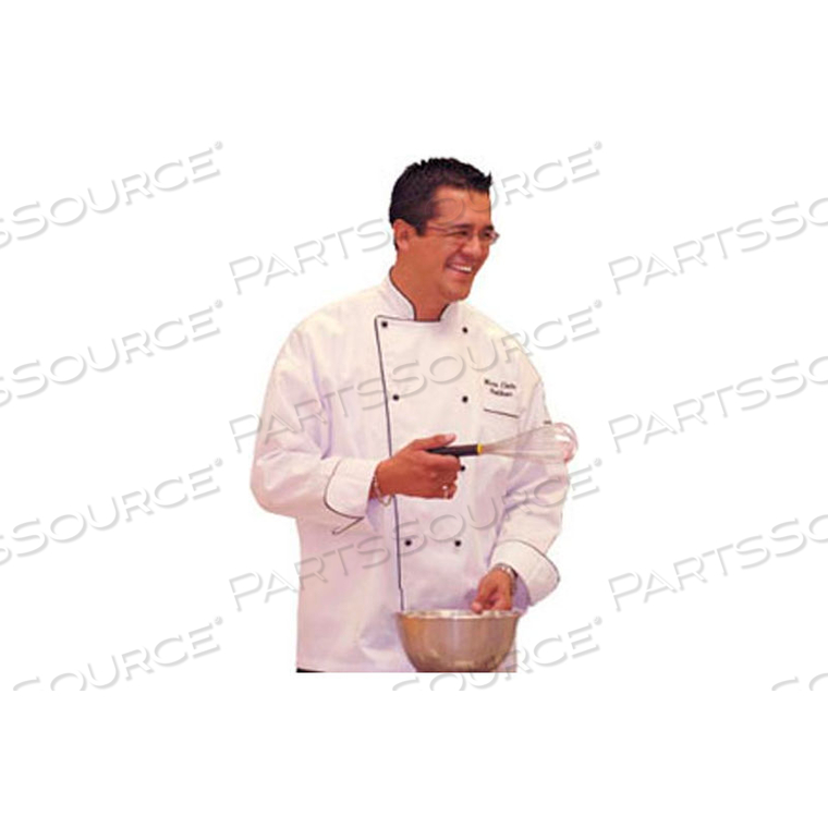 BRIGADE CHEF'S JACKET, X LARGE, BLACK PIPING 