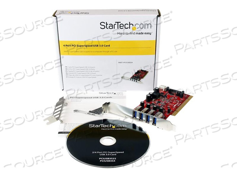 4-PORT USB 3.0 PCI/PCI-X CARD (USB 3.1 GEN 1/USB 3.2 GEN 1X1) - ACHIEVE SPEEDS U by StarTech.com Ltd. 4-PORT USB 3.0 PCI/PCI-X CARD (USB 3.1 GEN 1/USB 3.2 GEN 1X1) - ACHIEVE SPEEDS U by StarTech.com Ltd.