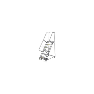 PERFORATED 24"W 6 STEP STEEL ROLLING LADDER 21"D TOP STEP- LOCK TYPE B - FS063021P by Ballymore