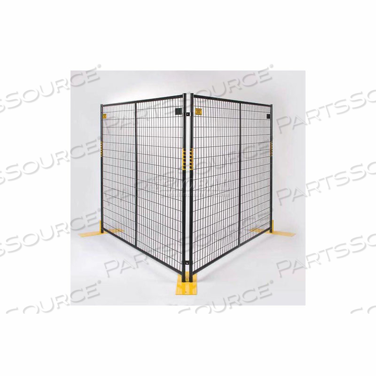 PERIMETER PATROL WELDED WIRE BLACK POWDER COAT FENCE - 7'6"WX6'H 4 PANEL KIT by Jewett Cameron Companies