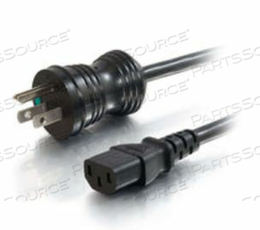 POWER CORD, 8 FT, 13 A, 125 V, 16 AWG, NEMA 5-15P TO IEC 320-C13, HOSPITAL GRADE 