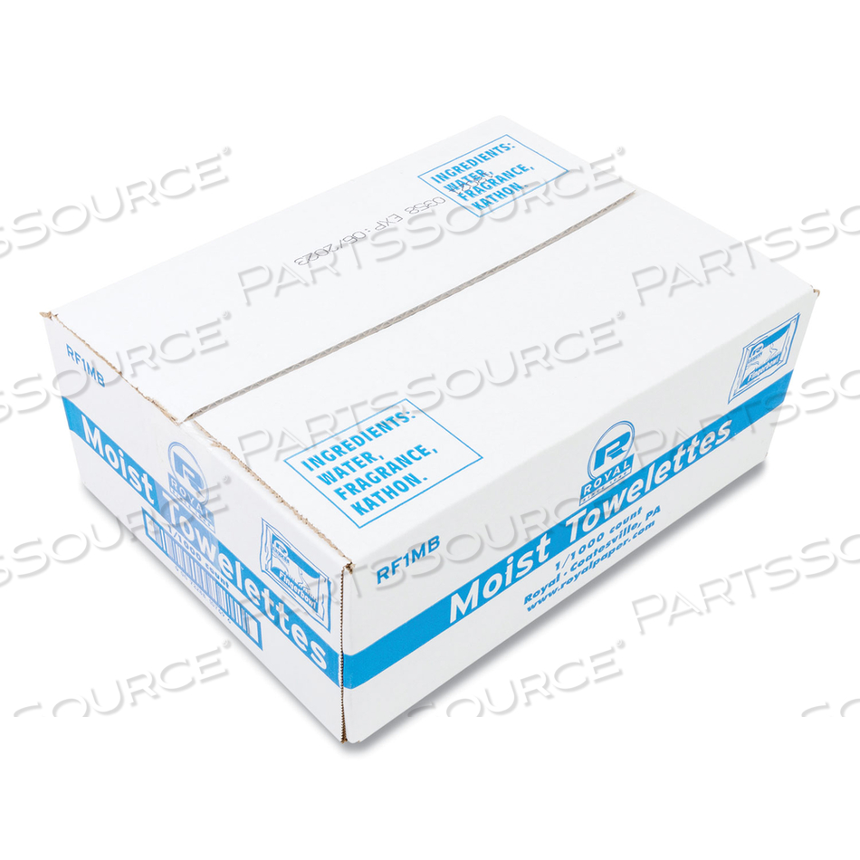 MOIST TOWELETTES, INDIVIDUALLY WRAPPED, 4 X 6, LEMON SCENT by Royal Paper