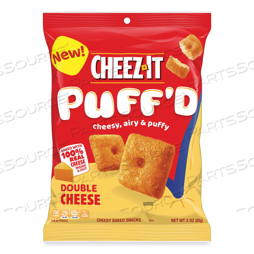 PUFF'D CRACKERS, DOUBLE CHEESE, 3 OZ BAG by Cheez-It