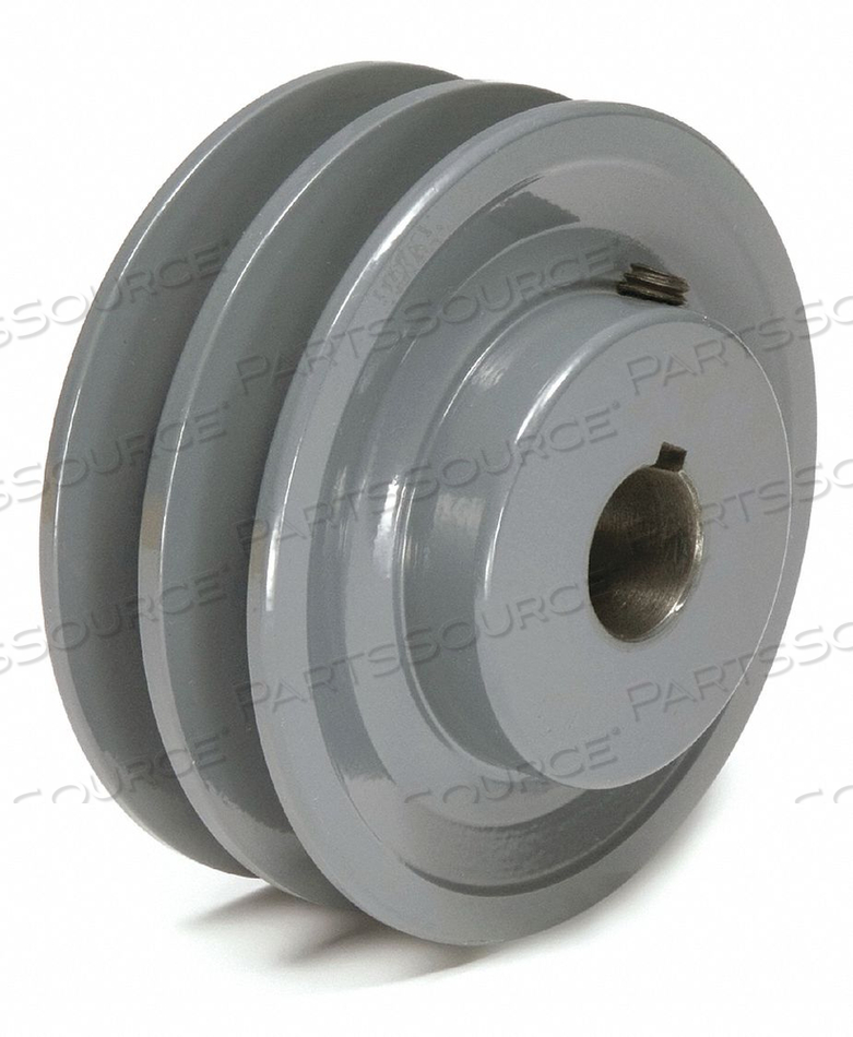 STANDARD V-BELT PULLEY, FIXED BORE, 2 GROOVE, 3.95 IN OD, 1 1/8 IN BORE, CAST IRON by TB Wood's STANDARD V-BELT PULLEY, FIXED BORE, 2 GROOVE, 3.95 IN OD, 1 1/8 IN BORE, CAST IRON by TB Wood's